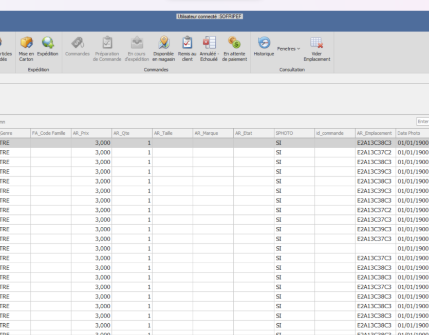 Diagramme ERP Athéna Conseil illustrant la réception, le conditionnement et la vente